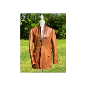 Vintage DKNY Brown Leather Jacket/Blazer
